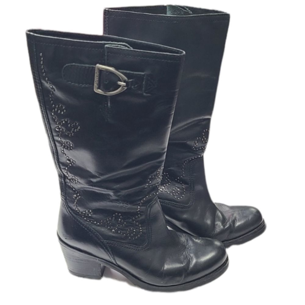Ariat Women's Western Silver Studded Black Tall Boots Size 6.5B, fit more like 6 - Picture 2 of 12